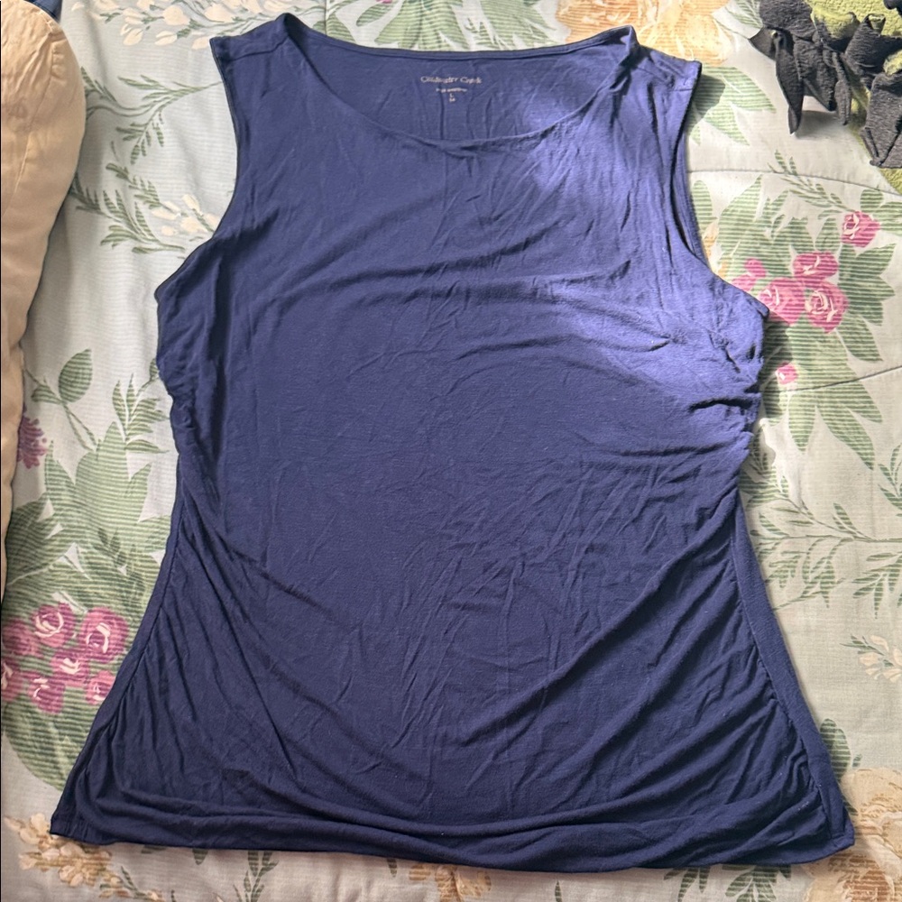 Coldwater Creek Deep Blue Sleeveless Crop Top